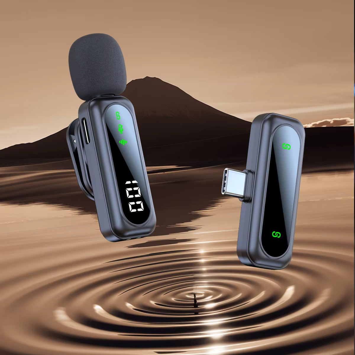 FIFAR Wireless Lavalier Lapel Microphone Portable Noise Reduction Audio Recording For iPhone Android PC