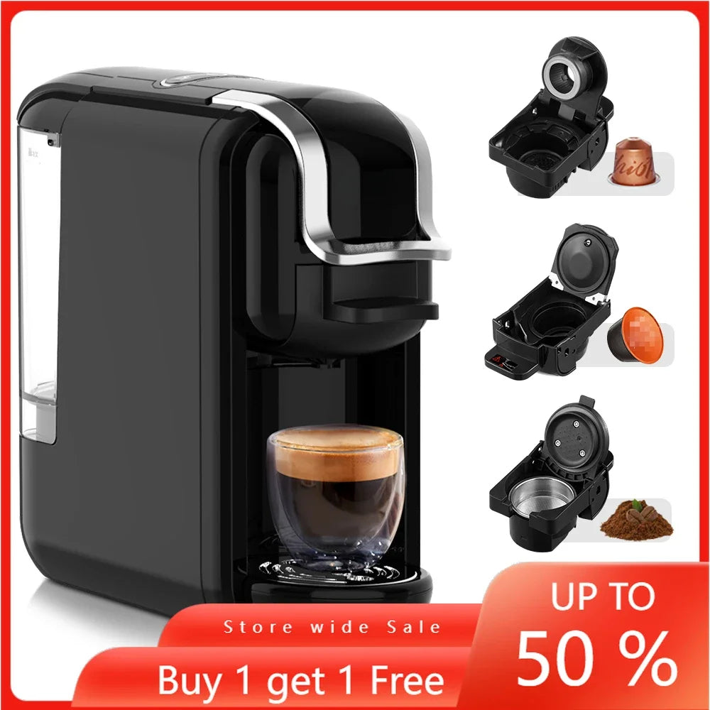MK-603 Smart Capsule Coffee Machine, High Quality 4 in1 Automatic 5-10 Cup 19Bar Electric 600ml/20.29oz Water Tank, Italian Pump