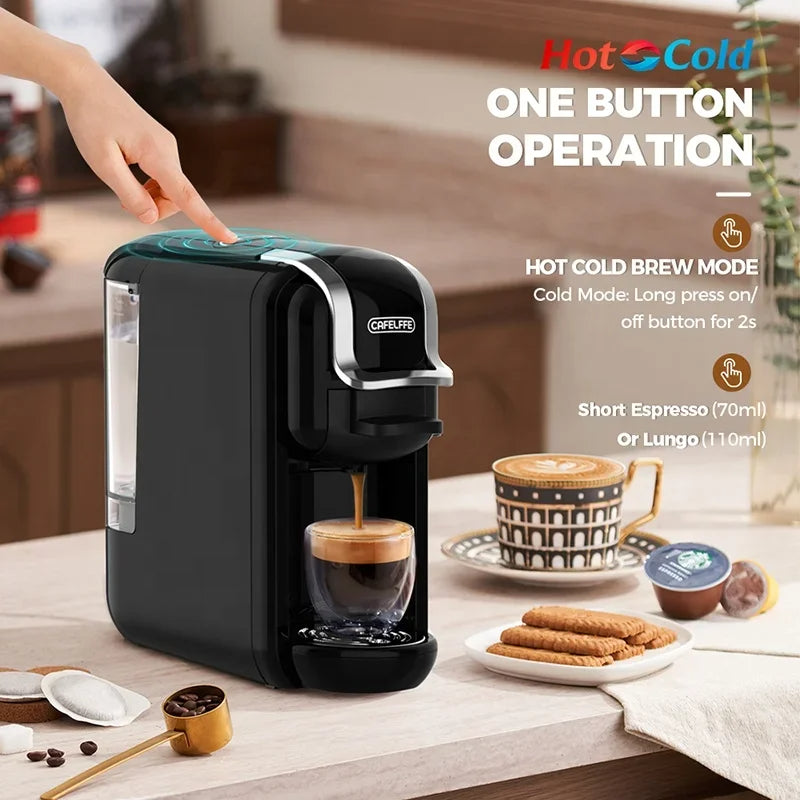 MK-603 Smart Capsule Coffee Machine, High Quality 4 in1 Automatic 5-10 Cup 19Bar Electric 600ml/20.29oz Water Tank, Italian Pump