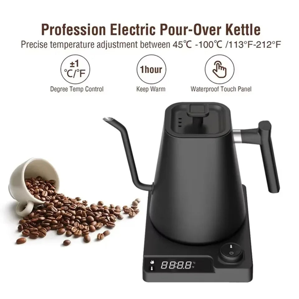 Gooseneck Kettle 1200W Hand Brewed Kettle Coffee Pot Intelligent Constant Temperature Control Tea Pot Portable Kettle