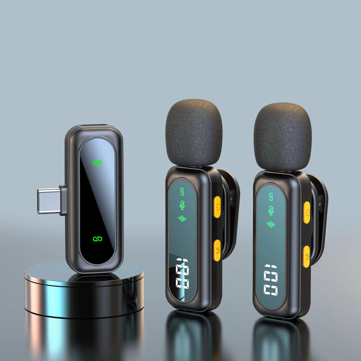 FIFAR Wireless Lavalier Lapel Microphone Portable Noise Reduction Audio Recording For iPhone Android PC