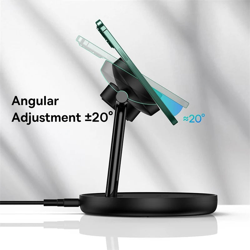 Baseus 3 in 1 20W Magnetic Wireless Charger Stand For Phone iPhone 15 14 Pro Airpods Apple Watch Fast Charging Station Holder