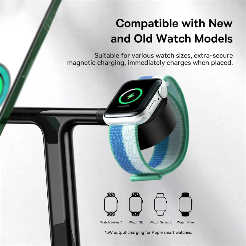 Baseus 3 in 1 20W Magnetic Wireless Charger Stand For Phone iPhone 15 14 Pro Airpods Apple Watch Fast Charging Station Holder